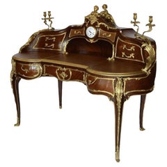 French Palatial Louis XV Gilt Bronze Bureau-Plat Cartonnier '19th Century'