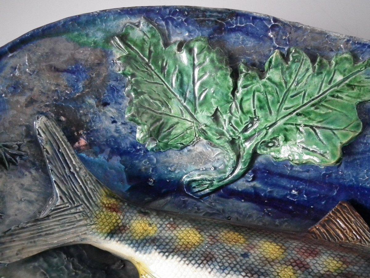 Late 19th Century French Palissy Majolica Fish Wall Platter
