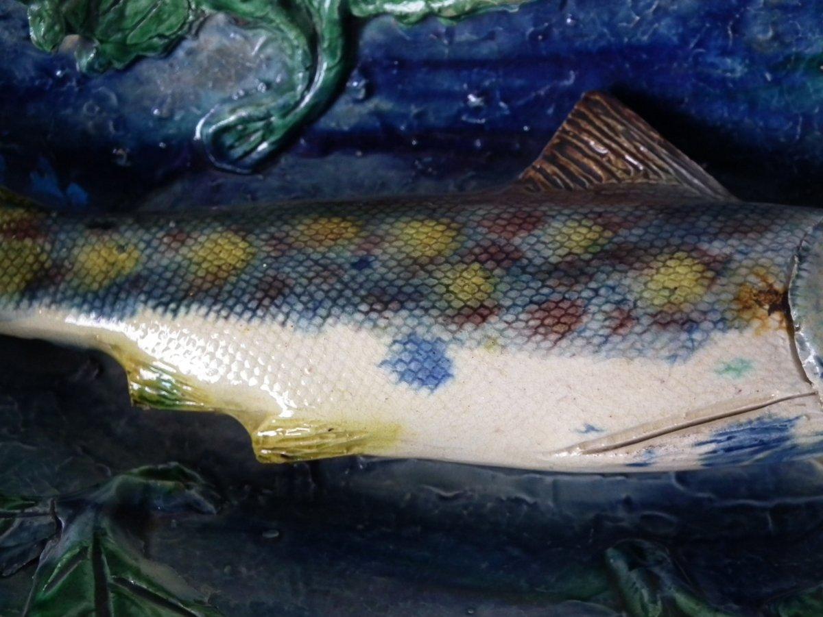 French Palissy Majolica Fish Wall Platter 2