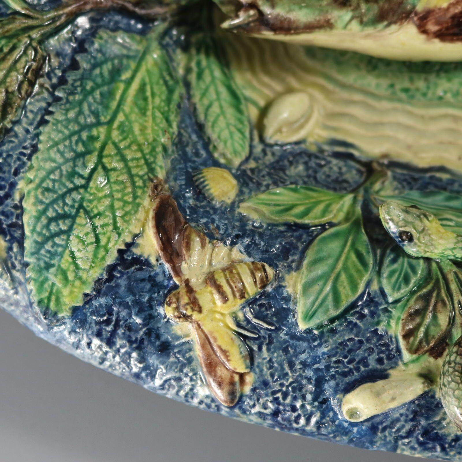 French Palissy Majolica Platter with Fish For Sale 7