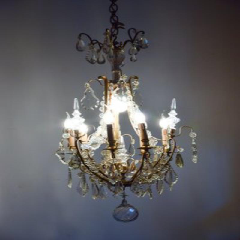 Lustre Pampilles en verre, 1960s en vente 4