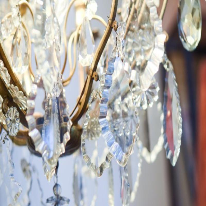 20ième siècle Lustre Pampilles en verre, 1960s en vente
