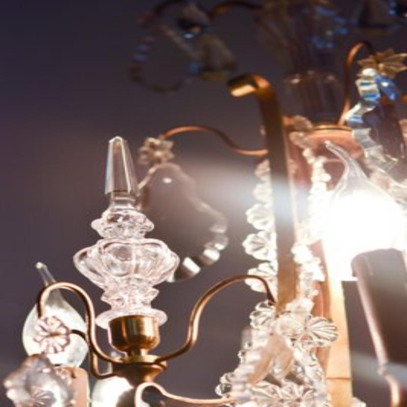 Lustre Pampilles en verre, 1960s en vente 1