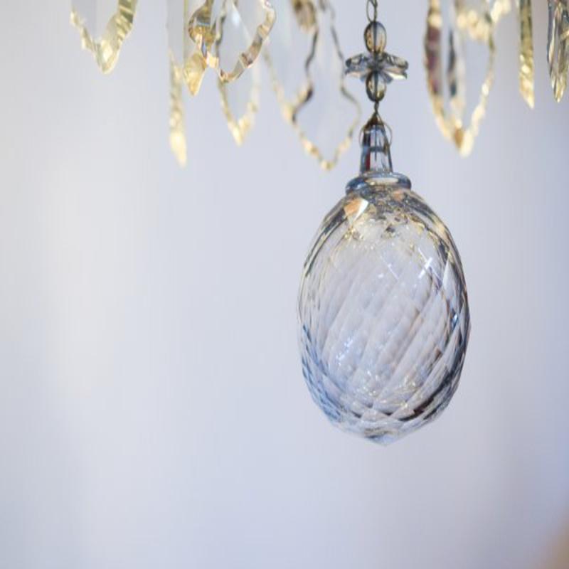 Lustre Pampilles en verre, 1960s en vente 3