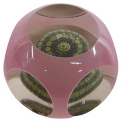 Used French Paperweight with Purple Flower Arrangement of St. Louis, 1910