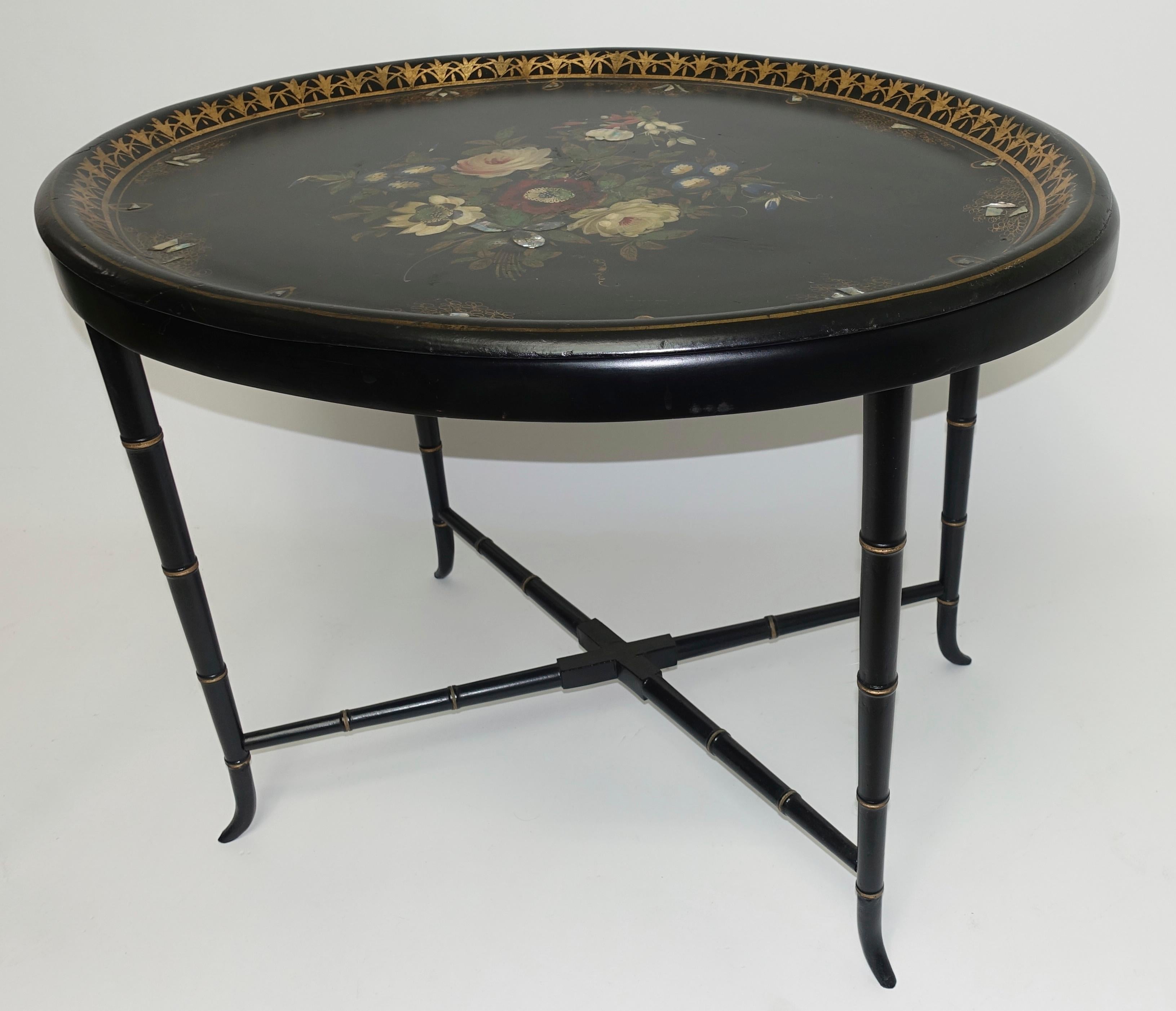French Oval Papier Mâché Tray Table at 1stDibs | french tray table ...