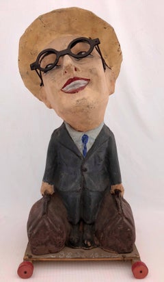 French Papier Mâché "Passe Boule" Carnival Game Harold Lloyd Figure, Early 1920s
