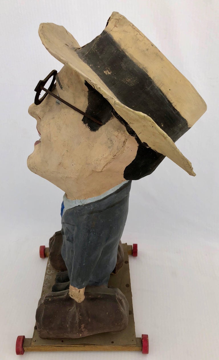 French Papier Mâché "Passe Boule" Carnival Game Harold Lloyd Figure