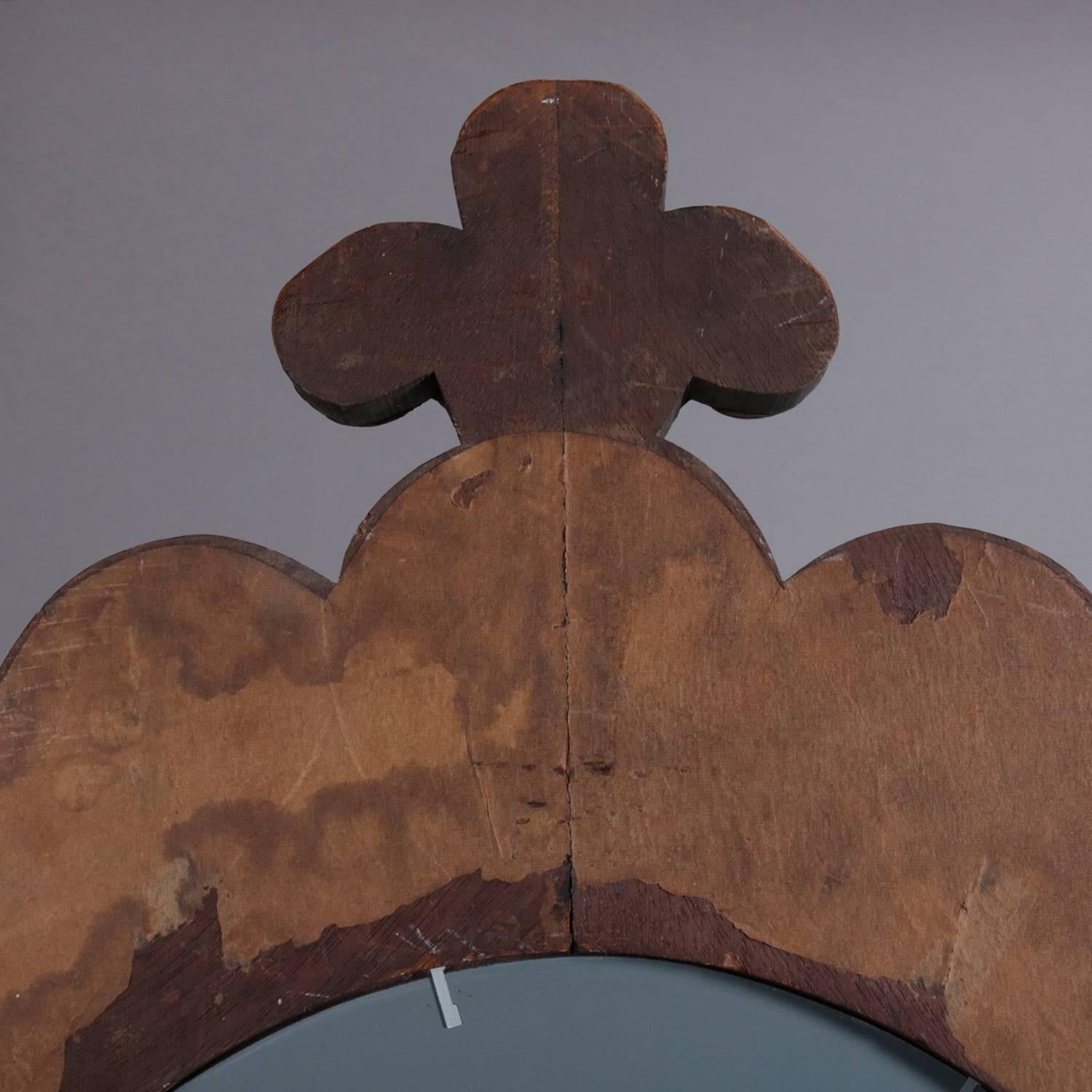 French Parcel Gilt Mahogany Federal Style Shield Form Wall Mirror, 20th Century 4