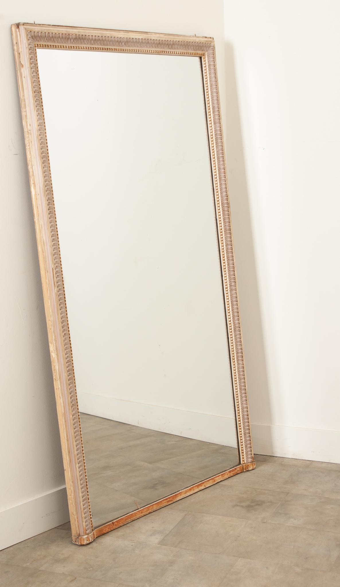 French Parcel Gilt & Painted Mantel Mirror 4