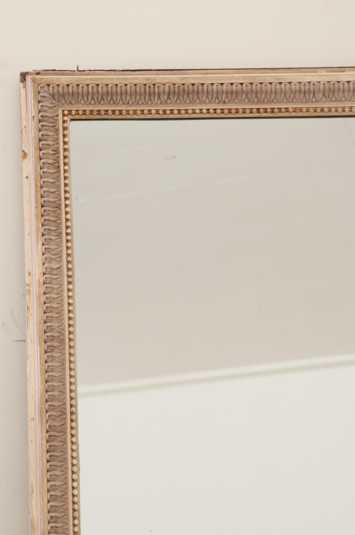 19th Century French Parcel Gilt & Painted Mantel Mirror