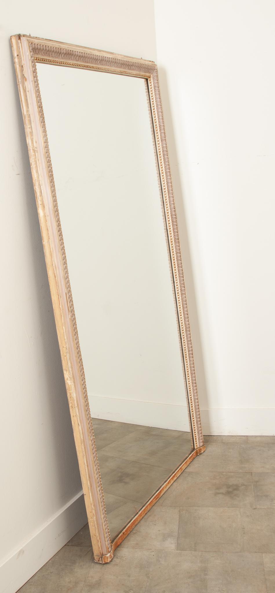 French Parcel Gilt & Painted Mantel Mirror 2