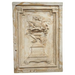 French Parcel Paint Plaster and Wood Wall Plaque