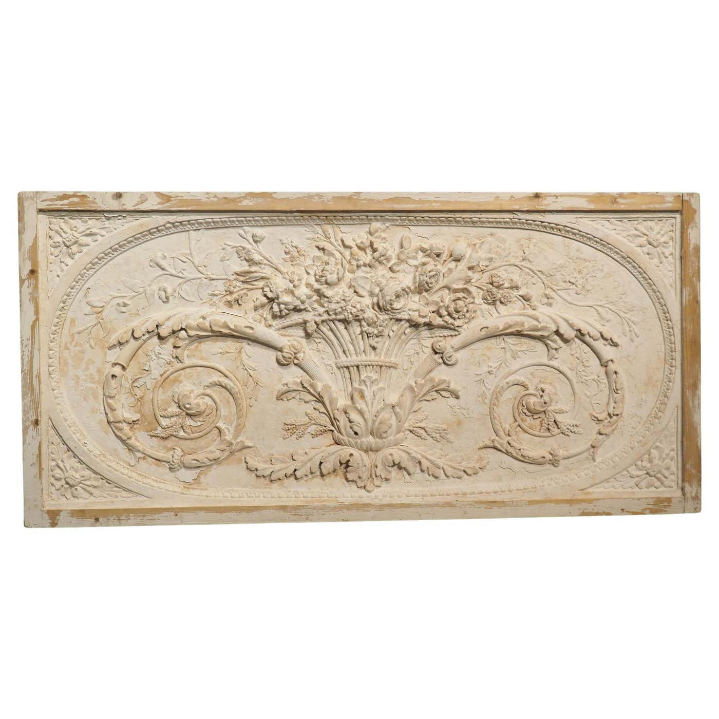 French Parcel Painted Plaster And Wood Overdoor Panel From Provence For french-parcel-painted-plaster-and-wood-overdoor-panel-from-provence-for