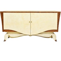 French Parchment and Macassar Art Deco Sideboard or Dresser by Claude O. Merson