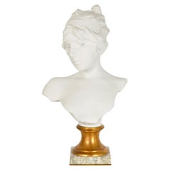 French Parian Porcelain Bust of “Tanagra” after Emmanuel Villanis ca. 1890