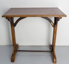 French Paris Bistro Table Beech Bakelite & Brass Table, early 20th Century