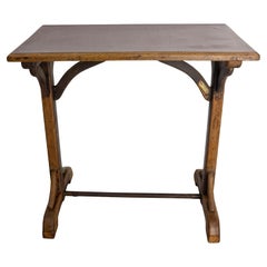French Paris Bistro Table Beech Bakelite & Brass Table, early 20th Century