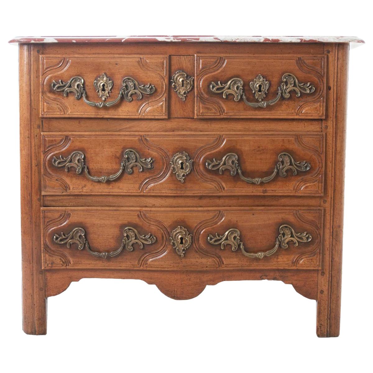 French Parisian 18th Century Marble-Top Commode For Sale