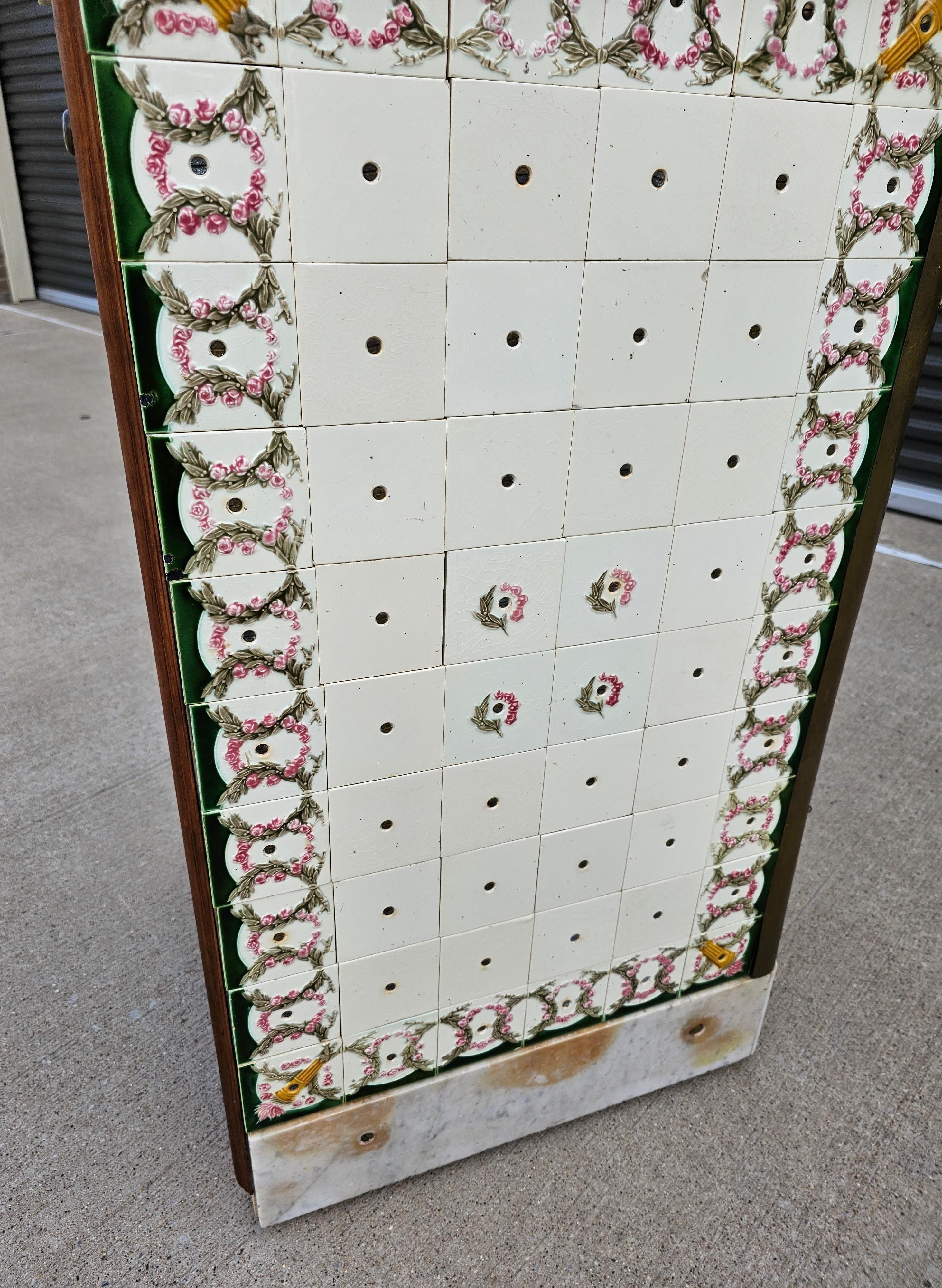 Antique Parisian Cafe Counter Ceramic Tile Store Display Table Hostess Stand For Sale 7