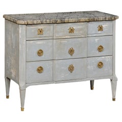 Commode néoclassique française, parisienne. Plateau en marbre « Grand marbre »