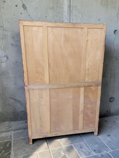 French Parisian Sliding-Door Armoire, Stripped Pine, 1940s