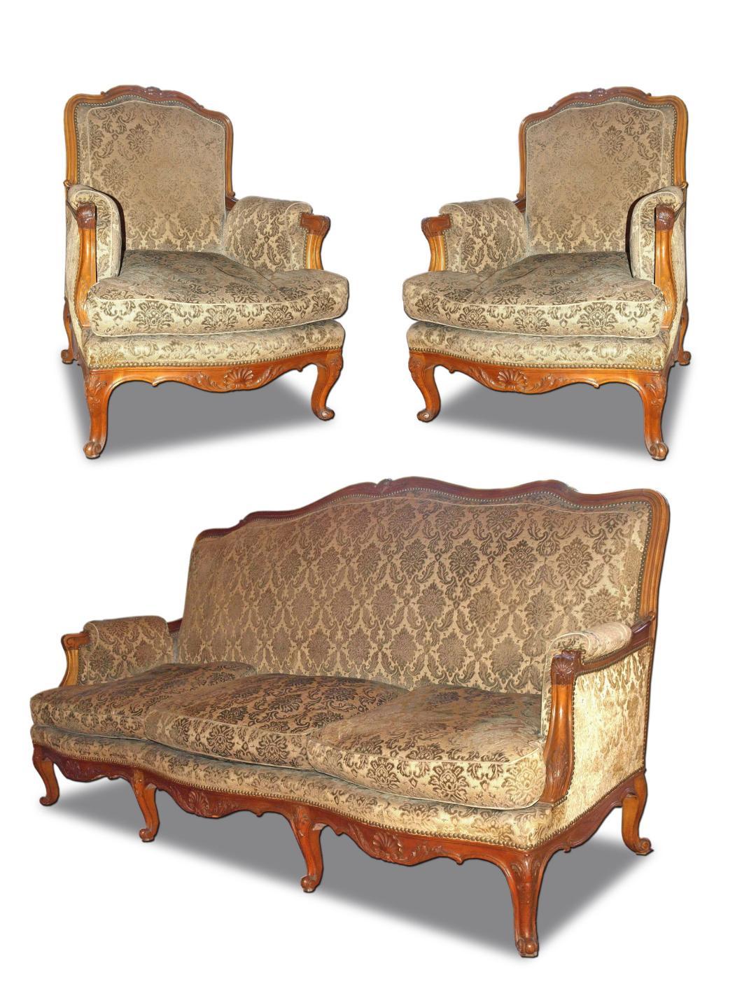 French Parlor Set, 3 Pieces In Good Condition For Sale In Atlanta, GA