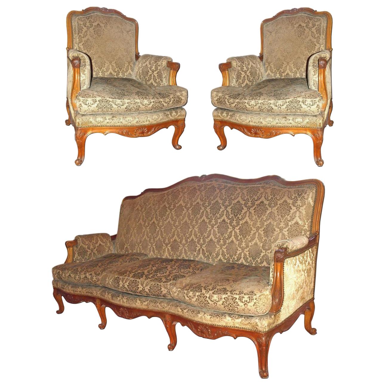 French Parlor Set, 3 Pieces For Sale