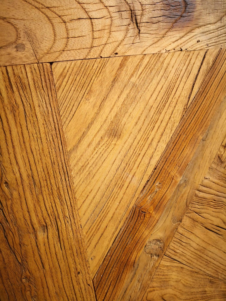 French "Parquet De Versailles" Handmade Solid Antique Wood Oak Flooring