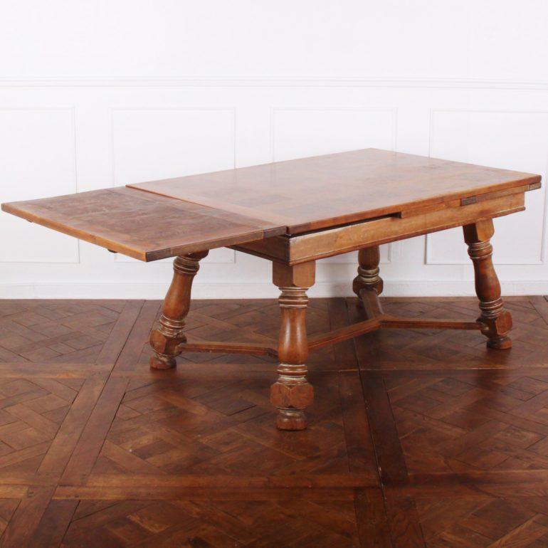 Parquetry French Parquet Draw-Leaf Table