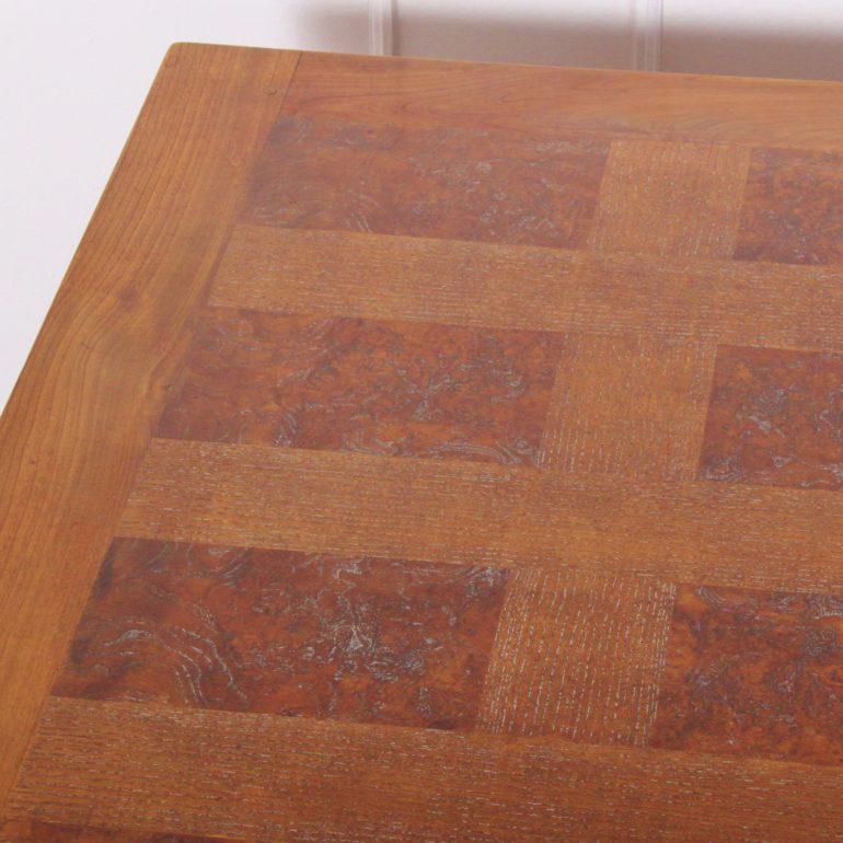 20th Century French Parquet Draw-Leaf Table