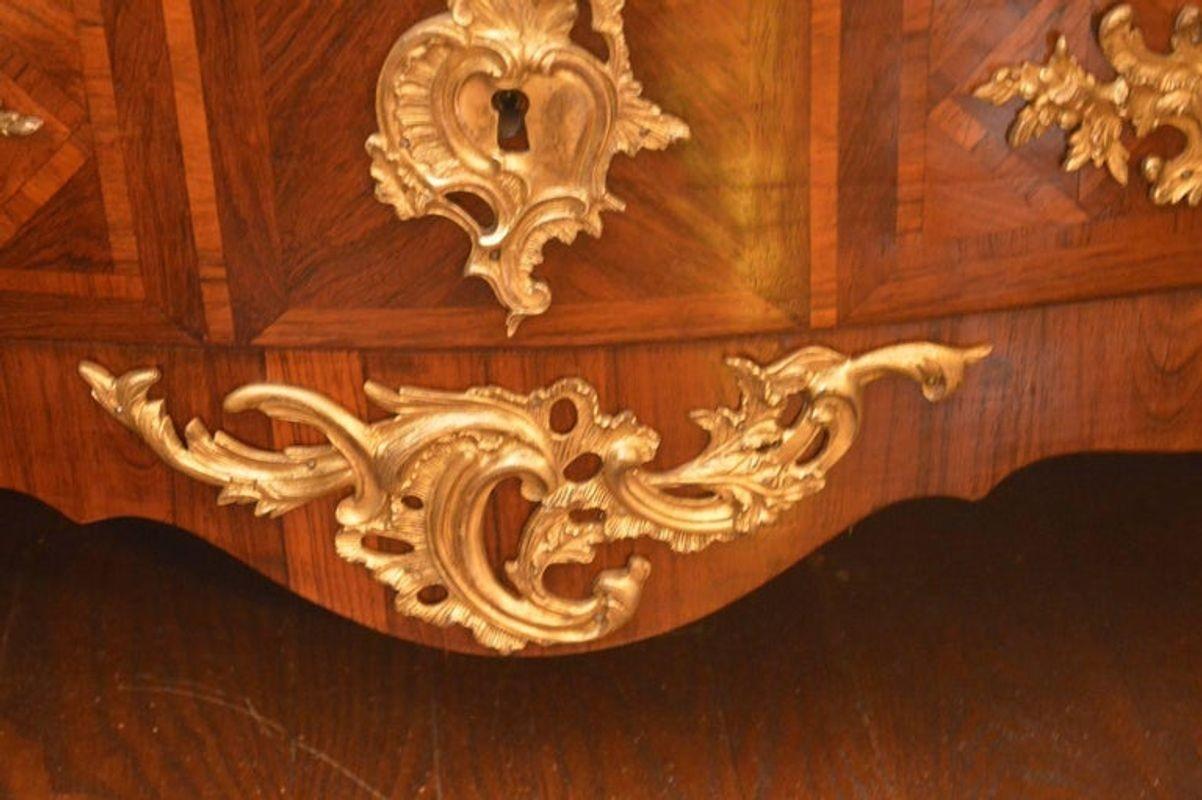 Early 20th Century French Parquetry Commode with Ormolu For Sale