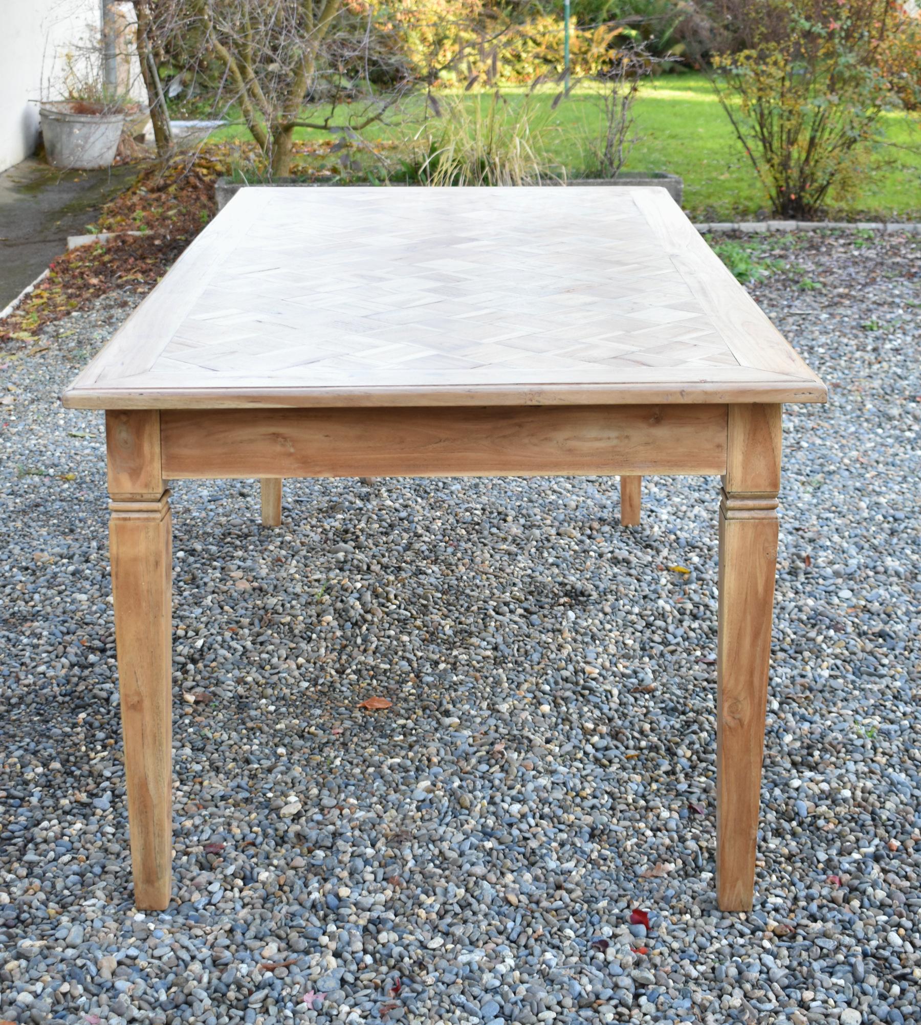 French Parquetry Dining Table in Cherrywood 4