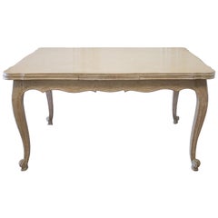 French Parquetry Extending Dining Table with Pull Out Leaves