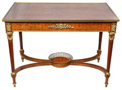 French parquetry inlaid centre / console table, After Francoise Linke