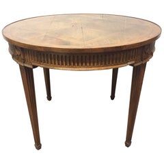 French Parquetry Top Walnut Center Table