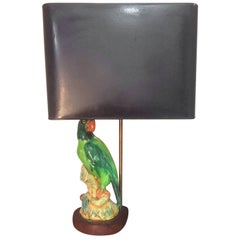 French Parrot Ceramic Table Lamp, 1960s