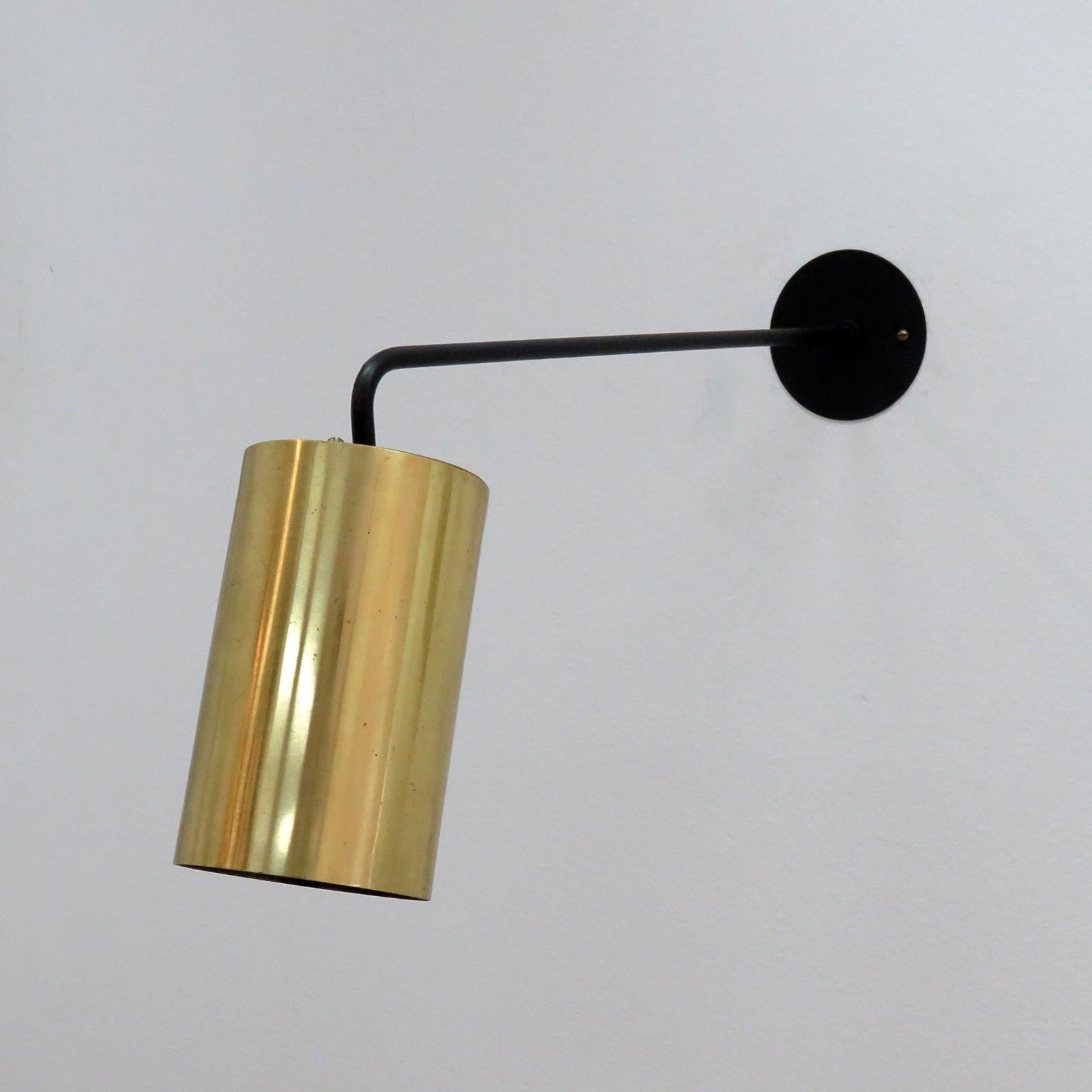 Mid-Century Modern French Parscot Wall Light in Brass, 1970 For Sale
