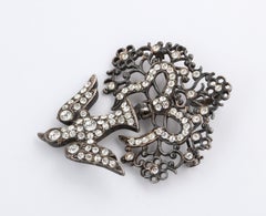 French Paste Silver Bird Pendant or Brooch