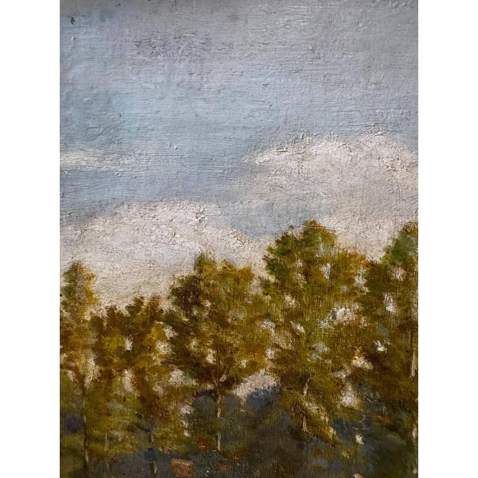 Pastoral francesa Óleo sobre lienzo Francés en venta