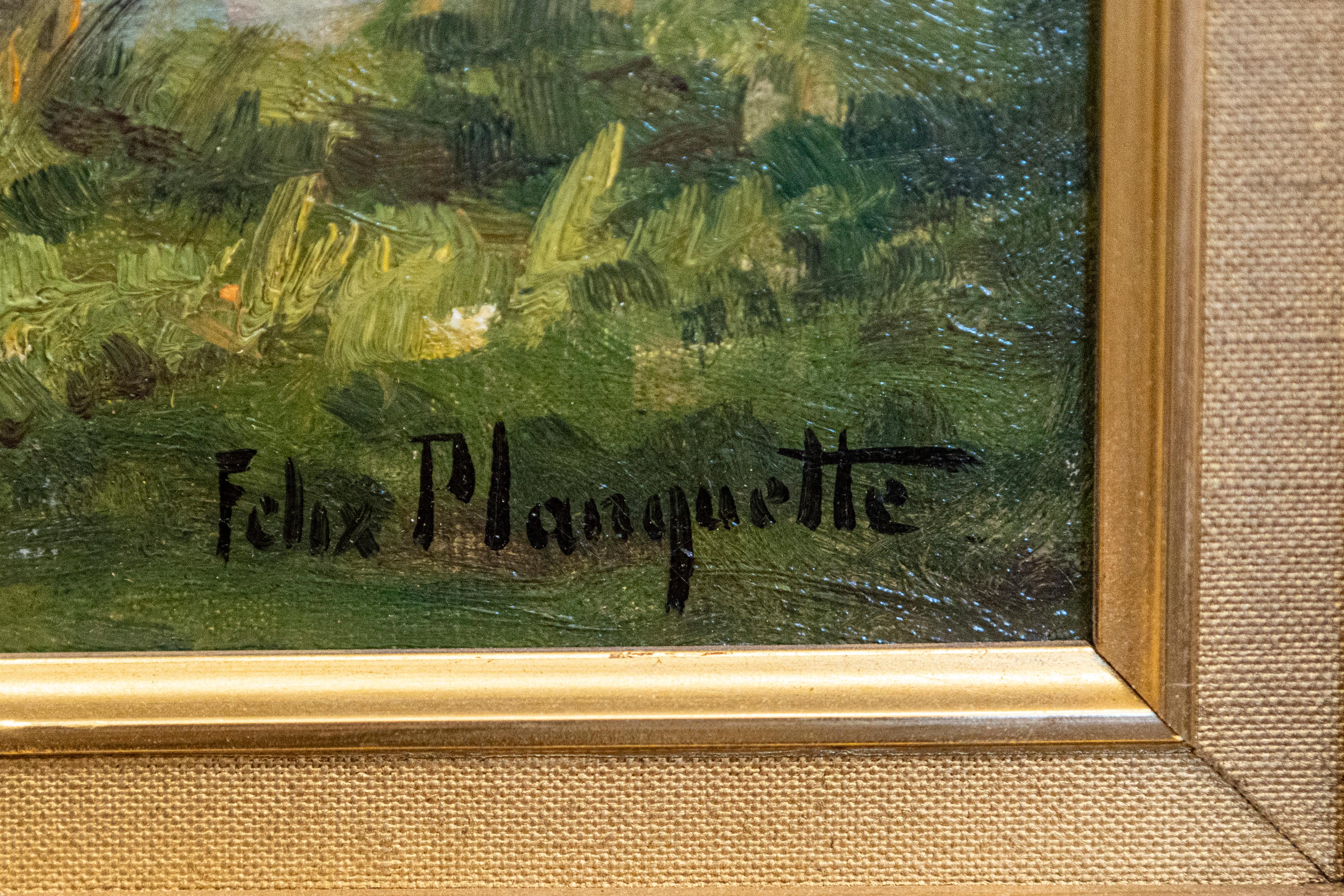 Peinture à l'huile pastorale française signée par Félix Planquette, fin du 19e siècle en vente 1