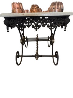 French Pastry Table with Marble Top