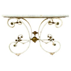 French Pastry Table with Marble Top