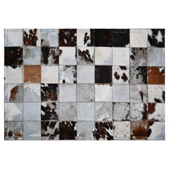 Alfombra patchwork francesa de Piel de animal - 178 × 119 cm - Nº 1621