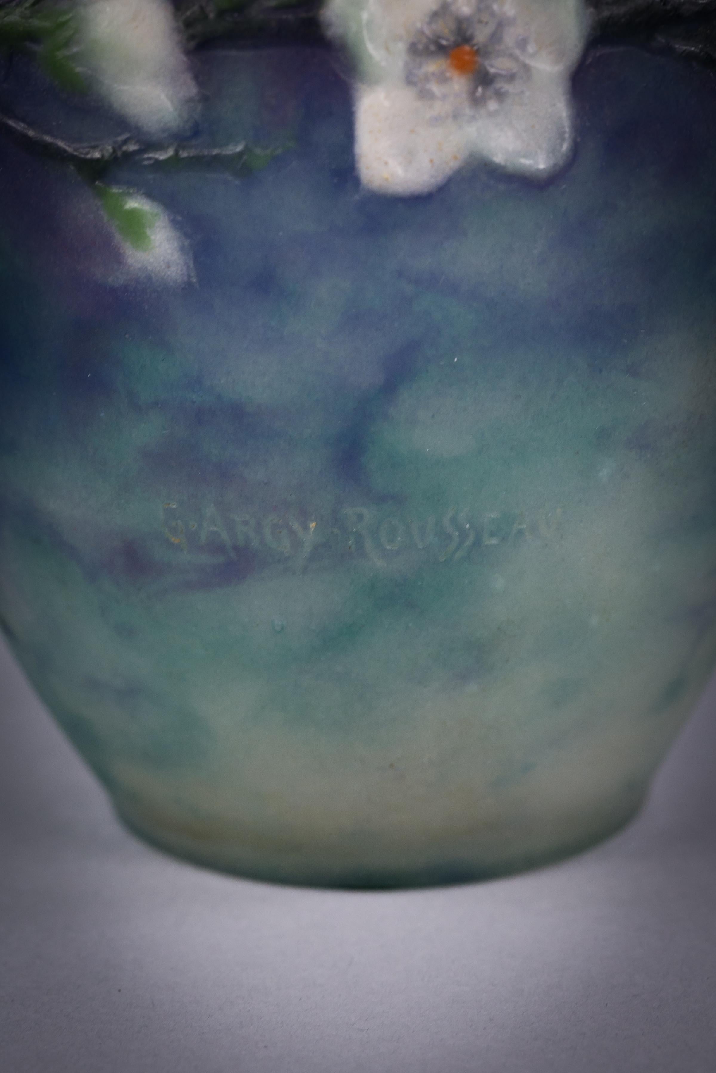 Inizio XX secolo Vaso in vetro francese Pate-de-Verre, Argy Rousseau, 1920 circa in vendita