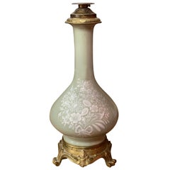 French Pate-Sur-Pate Porcelain and Gilt-Bronze Table Lamp, 19th Century