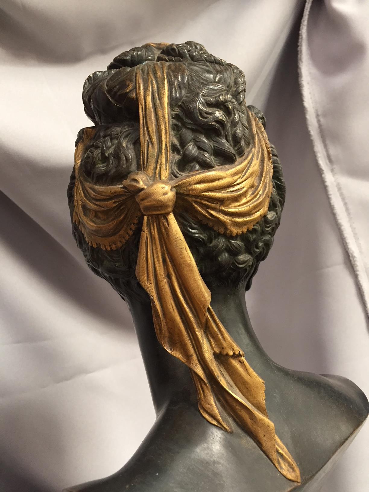 French Patinated and Gilt Bronze Bust, 19th Century 1