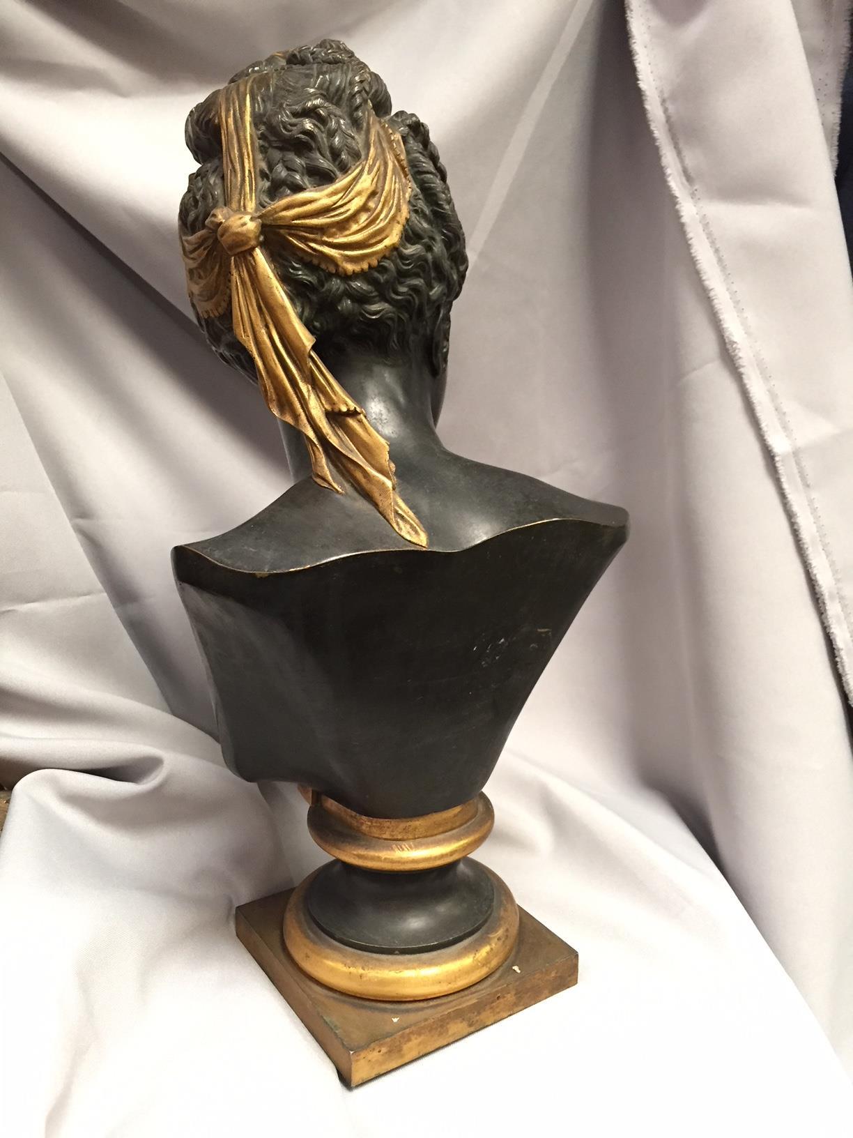 French Patinated and Gilt Bronze Bust, 19th Century 1