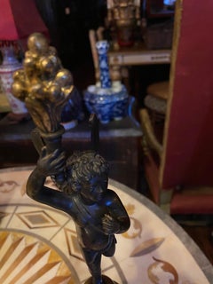 French Patinated and Holy Bronze Putti