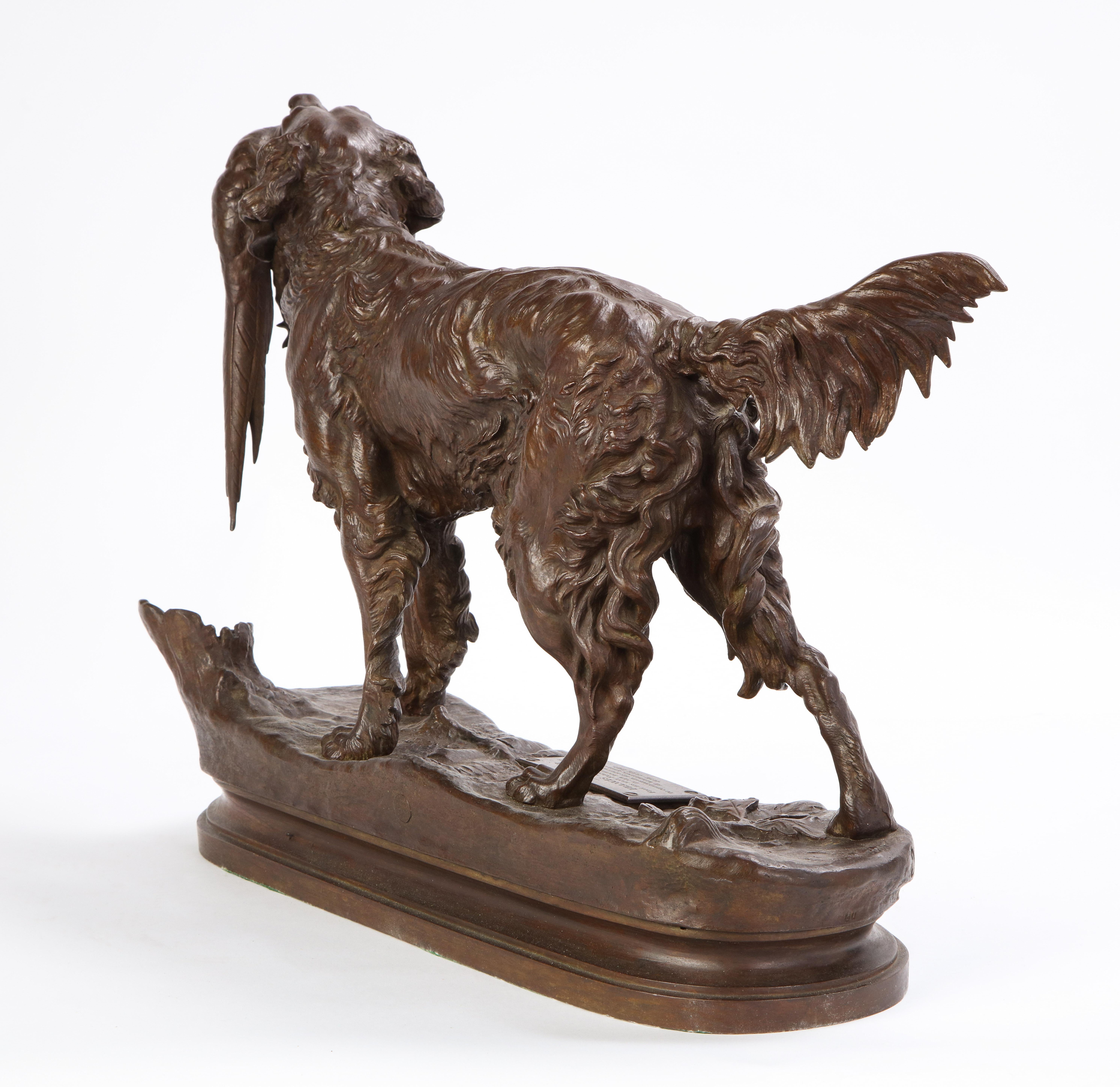 French Patinated Bronze Dog Cast After a Jules Moignier Model, 19th/20th Century For Sale 7